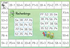 Vorschau - Spiele - Würfelspiel Rechenbingo Zahlenraum 100 mit/ohne Zehnerübergang - Seite 2