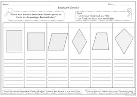 Vorschau - Arbeitsblätter - Besondere Vierecke Forscherauftrag - Seite 1