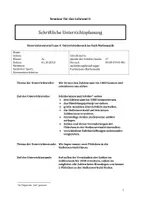 Vorschau - Stundenentwürfe - Unterrichtsbesuch Mathematik Klasse 3: Zahlenraumerweiterung bis 1000 - Deckblatt