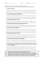Vorschau - Arbeitsblätter - AB mit Fragen zum Thema "Horizont" + Lösungsblatt - Deckblatt