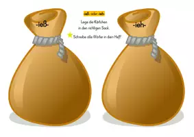 Vorschau - Spiele - ieh oder ieß-Wortkärtchen - Wörter mit ich und ieß - Seite 2