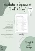Vorschau - Arbeitsblätter - Englische Wunschsätze mit "If only" und "I wish" - Deckblatt