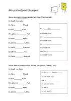 Vorschau - Arbeitsblätter - Akkusativobjekt Übungen Artikel und Pronomen DaZ Anfänger - Deckblatt