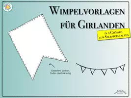 Vorschau - Arbeitsblätter - Wimpel zum Selbstgestalten für Girlande (zur Verschönerung für Klassenzimmer, Gruppenraum, Party) - Deckblatt