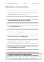 Vorschau - Arbeitsblätter - AB mit Fragen zum Thema "Victor Hugo" + Lösungsblatt - Deckblatt
