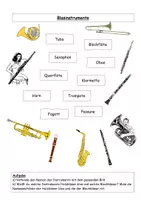 Vorschau - Arbeitsblätter - Instrumentenkunde: Instrumente zuordnen (mit Lösung) - Deckblatt