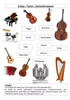 Vorschau - Arbeitsblätter - Instrumentenkunde: Instrumente zuordnen (mit Lösung) - Seite 1
