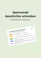 Vorschau - Merkblätter - Spannende Geschichte schreiben - Checkliste - Deckblatt
