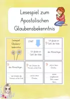 Vorschau - Aufgabenkarten - Das apostolische Glaubensbekenntnis Lesespiel - Deckblatt