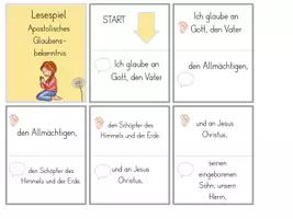 Vorschau - Aufgabenkarten - Das apostolische Glaubensbekenntnis Lesespiel - Seite 2