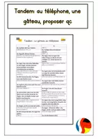 Vorschau - Arbeitsblätter - Tandem: Au téléphone, un gâteau, proposer qc, 2. Lernjahr - Deckblatt