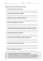 Vorschau - Arbeitsblätter - AB mit Fragen zum Thema "Indonesien" + Lösungsblatt + Infografik - Deckblatt