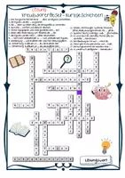 Vorschau - Arbeitsblätter - Kurzgeschichte: Kreuzworträtsel / Quiz - Deckblatt