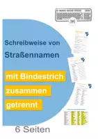 Vorschau - Arbeitsblätter - Straßennamen richtig schreiben - Deckblatt