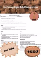 Vorschau - Merkblätter - Rückmeldebogen/Feedback im Rahmen einer Schreibkonferenz zur Gedichtinterpretation - Deckblatt