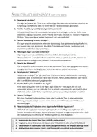 Vorschau - Arbeitsblätter - AB mit Fragen zum Thema "Jäger" + Lösungsblatt - Seite 1