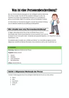 Vorschau - Merkblätter - "Was ist eine Personenbeschreibung?" - Deckblatt
