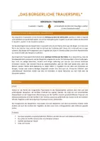 Vorschau - Arbeitsblätter - "Das Bürgerliche Trauerspiel" - ein Skript mit Fragen - Deckblatt