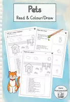 Vorschau - Arbeitsblätter - Pets - Read & Colour / Draw - Arbeitsblätter - Deckblatt