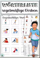 Vorschau - Arbeitsblätter - Wörterliste 34 regelmäßige Verben - DaZ / DaF / Deutsch - Deckblatt