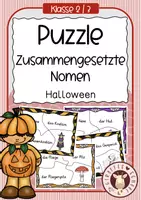 Vorschau - Unterrichtsreihen - Puzzle Zusammengesetzte Nomen " Halloween" 👻 - Deckblatt