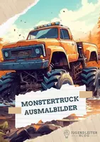 Vorschau - Mal- und Bastelvorlagen - 33 Monstertruck-Ausmalbilder für Kinder - Deckblatt