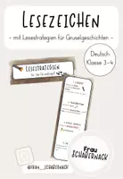 Vorschau - Anderer Materialtyp - Lesezeichen mit Lesestrategien für Gruselgeschichten - Deckblatt