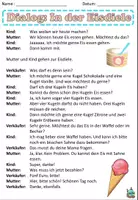 Vorschau - Arbeitsblätter - Dialog "in der Eisdiele" (Eis essen) Grammatik Modalverben DaZ - Seite 1