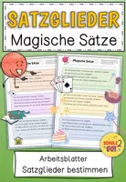 Vorschau - Arbeitsblätter - Magische Sätze / Satzglieder / Arbeitsblatt / Deutsch - Deckblatt