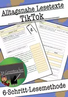 Vorschau - Arbeitsblätter - LESETEXT zum Einüben der 6-Schritt Lesemethode - TikTok - Deckblatt