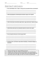 Vorschau - Arbeitsblätter - AB mit Fragen zum Thema "Junge" + Lösungsblatt - Deckblatt