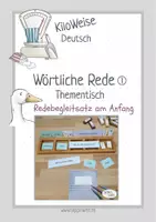 Vorschau - Stationenlernen - Wörtliche Rede 1 (Begleitsatz am Anfang): Material für Thementisch / Stationen - Deckblatt