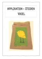 Vorschau - Mal- und Bastelvorlagen - Applikation - Sticken Vogel - Deckblatt