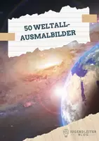 Vorschau - Mal- und Bastelvorlagen - 50 Weltall-Ausmalbilder für Kinder - Deckblatt