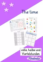 Vorschau - Spiele - Domino zum Thema "The time"- volle, halbe und Viertelstunden - Deckblatt