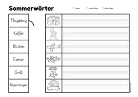 Vorschau - Arbeitsblätter - Deutsch - Sommerwörter lesen, verbinden, abschreiben - Seite 3