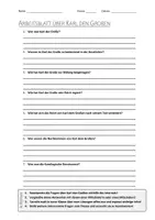 Vorschau - Arbeitsblätter - AB mit Fragen zum Thema "Karl der Große" + Lösungsblatt + Mindmap + Infografik - Deckblatt