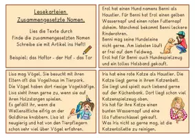 Vorschau - Stundenentwürfe - Zusammengesetzte Nomen, Lesekarteien - Seite 2