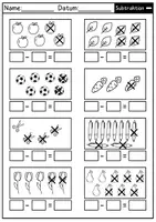 Vorschau - Arbeitsblätter - Subtraktion Arbeitsblätter ( Zahlenraum 10 ) 1.Klasse - Seite 1