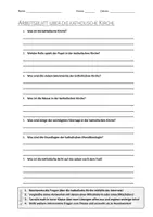 Vorschau - Arbeitsblätter - AB mit Fragen zum Thema "Katholische Kirche" + Lösungsblatt + Infografik - Deckblatt