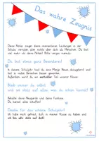 Vorschau - Anderer Materialtyp - Wahres Zeugnis Wimpel Schuljahresende - Seite 1