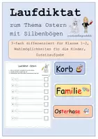 Vorschau - Arbeitsblätter - Laufdiktat zum Thema Ostern (Klasse 1-2) - Deckblatt