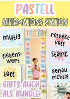 Vorschau - Bildkarten - Affirmations-Station Pastell / Klassenraum Deko - Deckblatt