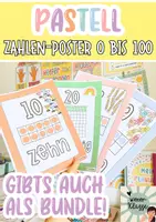 Vorschau - Poster - LERNPOSTER: Zahlenraum 1 bis 100 / Klassenraum Deko in Pastelll - Deckblatt