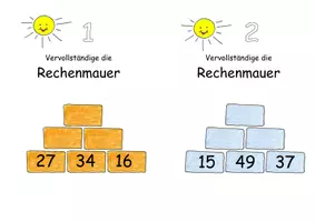 Vorschau - Aufgabenkarten - Addieren und Subtrahieren - Rechenmauern Klasse 5 - Seite 1