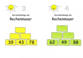 Vorschau - Aufgabenkarten - Addieren und Subtrahieren - Rechenmauern Klasse 5 - Seite 2