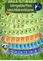 Vorschau - Mal- und Bastelvorlagen - Waschbärenklasse - Wimpelketten - Deckblatt