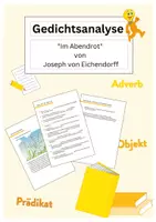 Vorschau - Arbeitsblätter - Gedichtanalyse - "Im Abendrot" von Joseph von Eichendorff - Deckblatt
