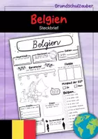 Vorschau - Arbeitsblätter - Steckbrief Belgien - Deckblatt