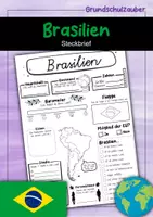 Vorschau - Arbeitsblätter - Steckbrief Brasilien - Deckblatt